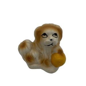 Ceramic Dog Figurine Bisque 2" Tall Miniature Collectible